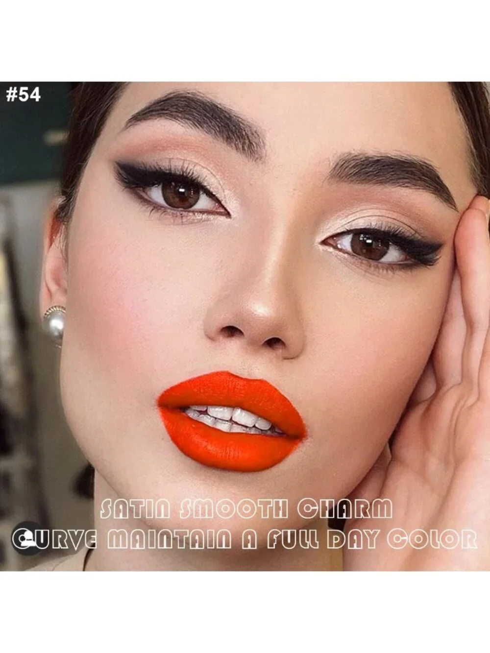 DNM 54# Light Orange Red 2Pcs 24H Long-Lasting Matte Liquid Lipstick and Lip Lin